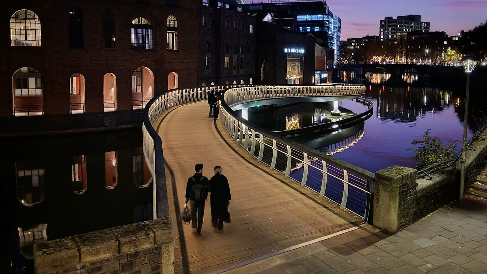 Bristol city centre at night