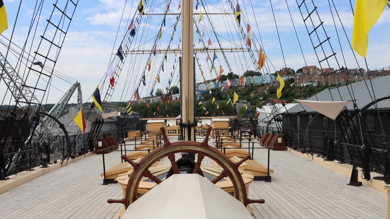 Visitors exploring the deck of SS Great Britain in Bristol